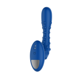 Forto Studded Pro Vibrating Prostate Massager Black - Blue