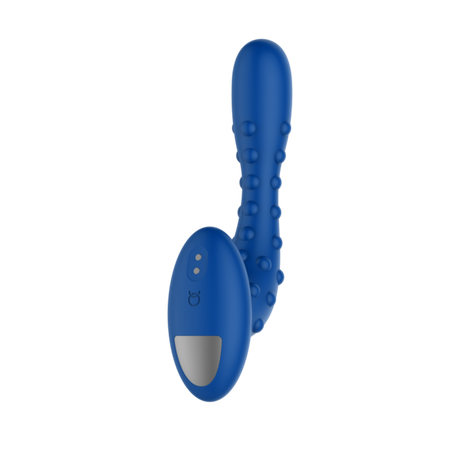 Forto Studded Pro Vibrating Prostate Massager Black - Blue