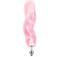 Foxy Tail Light Up Pink Fur Butt Plug With Multicolored Light Pattern