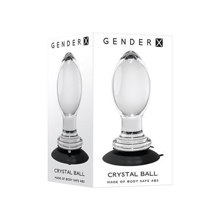 Gender X Crystal Ball Suction Cup Anal Plug Clear