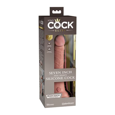 King Cock Elite Silicone Dual-Density Cock Dildo 7 in. Light