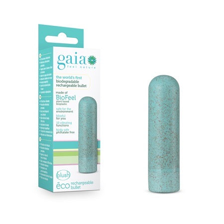 Gaia – Eco Rechargeable Vibrator Bullet - Aqua 