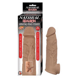 Natural Realskin Vibrating Penis Xtender -Brown