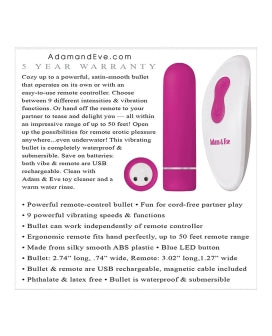 Adam & Eve eve's remote controlled bullet vibrator