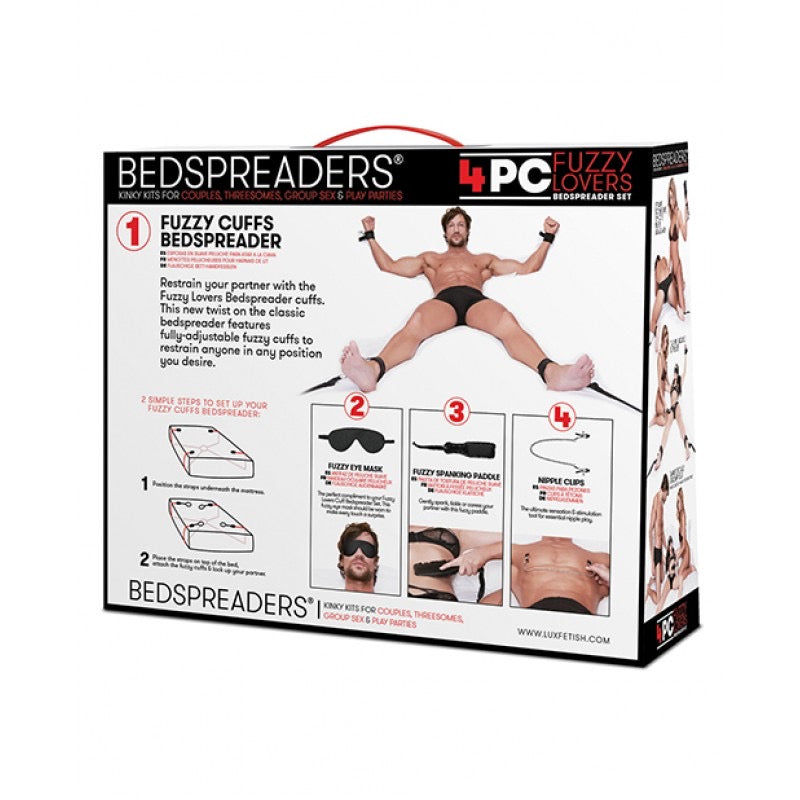 Fuzzy Lovers Bedspreaders Restraint 4pc Set Bondage