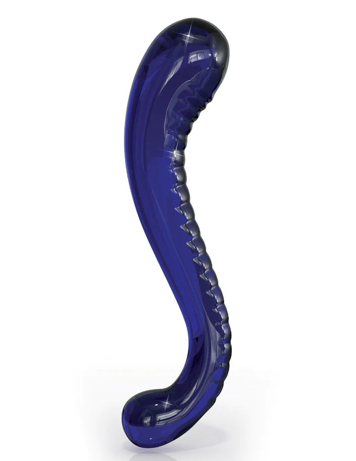 Icicles No. 70 Curved Dual-Ended Glass Dildo Blue