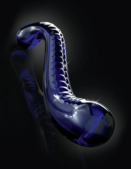 Icicles No. 70 Curved Dual-Ended Glass Dildo Blue