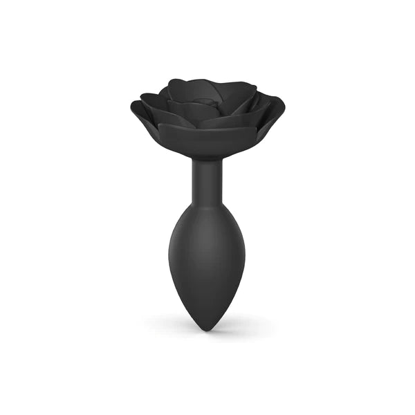 Love to Love Open Roses Silicone Anal Plug Black Onyx Large