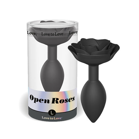 Love to Love Open Roses Silicone Anal Plug Black Onyx Large