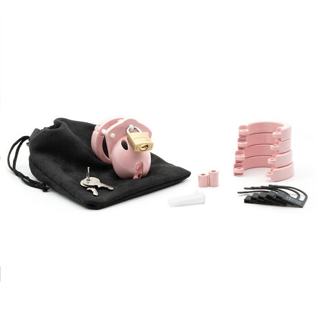 CB-X Mini Me 1¼” Chastity Cock Cage - Clear - Pink