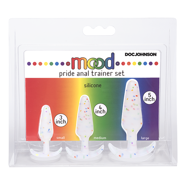 Mood Pride Anal Plug Trainer Set - Rainbow Confetti