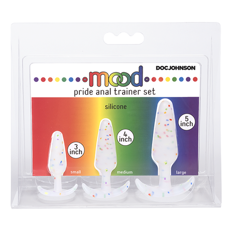 Mood Pride Anal Plug Trainer Set - Rainbow Confetti