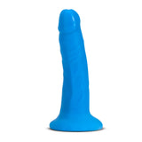 Neo Elite - 6 Inch Silicone Dual Density Dildo - Neon Blue