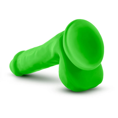 Neo Elite 6 inch Silicone Dual Density Cock with Balls -  Green/Pink