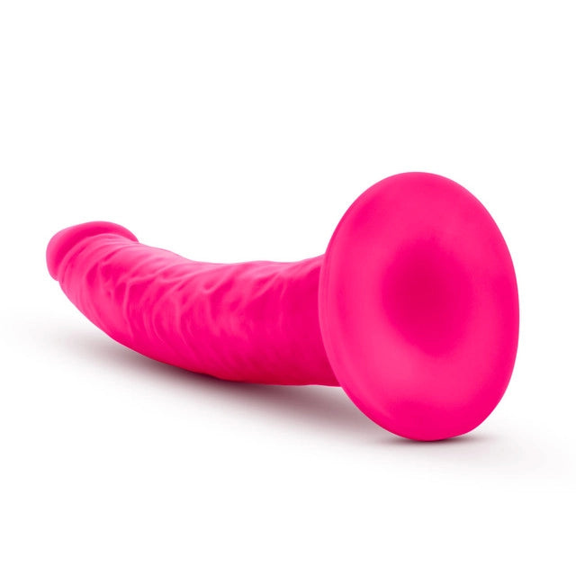 Neo Elite - 7.5 Inch Silicone Dual Density Dildo - Neon Blue/Pink