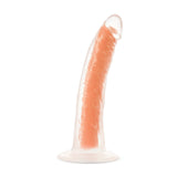 Neo Elite Glow In The Dark 7.5"  Silicone Dual Density Dildo - Neon Orange