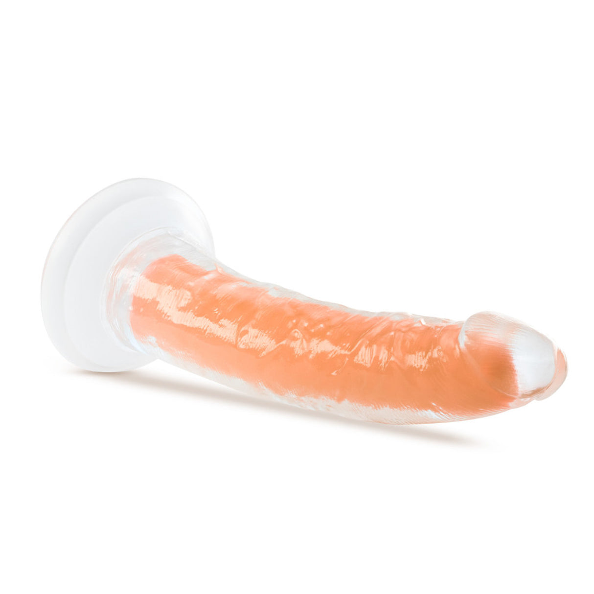 Neo Elite Glow In The Dark 7.5"  Silicone Dual Density Dildo - Neon Orange