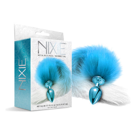 Nixie Metal Butt Plug With Ombre Tail Metallic