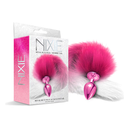 Nixie Metal Butt Plug With Ombre Tail Metallic