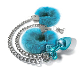 Nixie Metal Butt Plug & Furry Handcuff Set Medium - All Colors