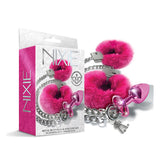 Nixie Metal Butt Plug & Furry Handcuff Set Medium - All Colors