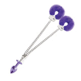 Nixie Metal Butt Plug & Furry Handcuff Set Medium - All Colors