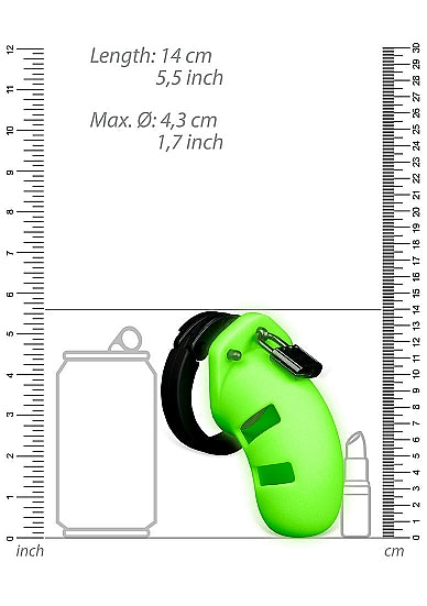 Ouch! Model 20 Glow In The Dark Chastity Cock Cage 3.5"