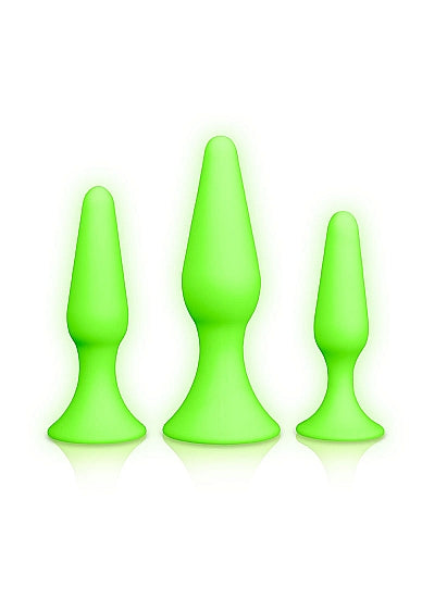 Ouch! Glow in the Dark 3-Piece Silicone Anal Plug Set