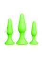Ouch! Glow in the Dark 3-Piece Silicone Anal Plug Set