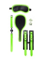 Ouch! Glow in the Dark 7-Piece Bondage Kit Neon Green