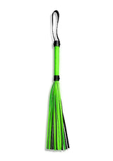 Ouch! Glow in the Dark Bonded Leather Flogger Neon Green