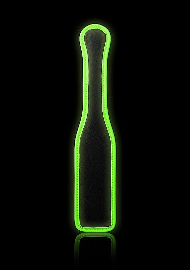 Ouch! Glow in the Dark Bonded Leather Paddle Neon Green