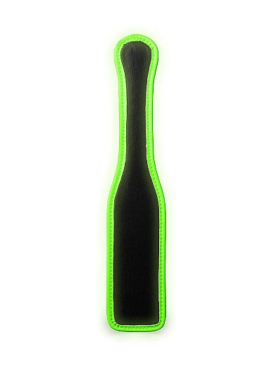 Ouch! Glow in the Dark Bonded Leather Paddle Neon Green