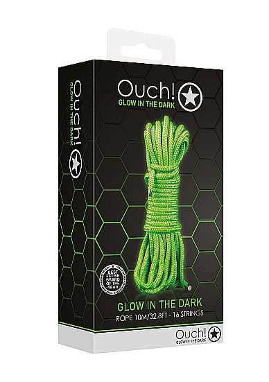 Ouch! Glow in the Dark Rope 10m 33 ft. Neon Green