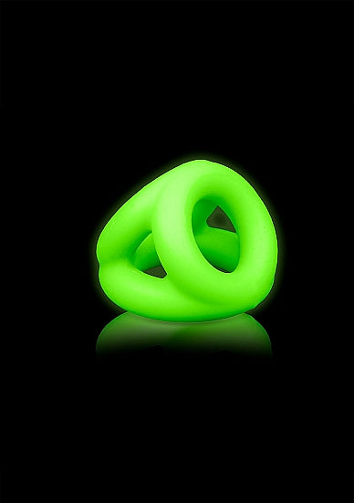 Ouch! Glow in the Dark Silicone Cock & Ball Sling Neon Green