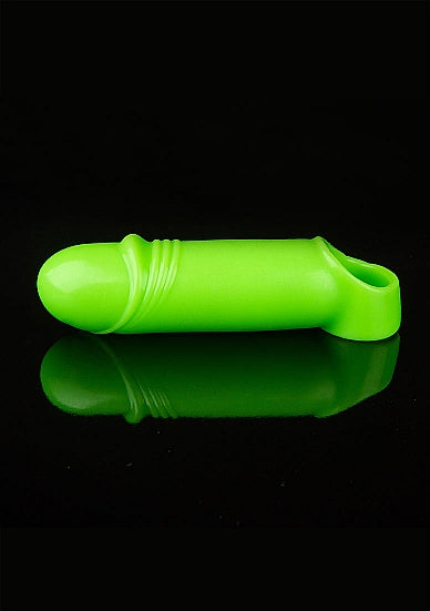 Ouch! Glow in the Dark Smooth Thick Stretchy Penis Sleeve 6.3in Neon Green