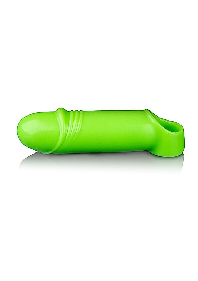 Ouch! Glow in the Dark Smooth Thick Stretchy Penis Sleeve 6.3in Neon Green