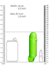 Ouch! Glow in the Dark Smooth Thick Stretchy Penis Sleeve 6.3in Neon Green