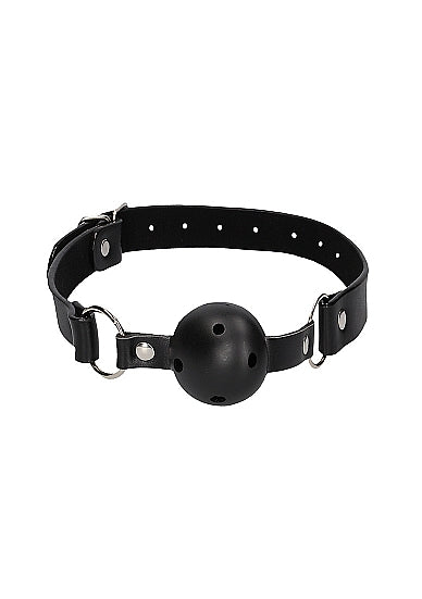 Ouch! Breathable Ball Gag With Nipple Clamps Black