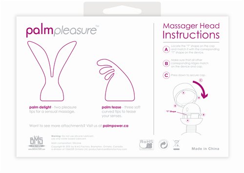 PalmPower PalmSensual Attachments 2-Piece Silicone Massager Heads Blue