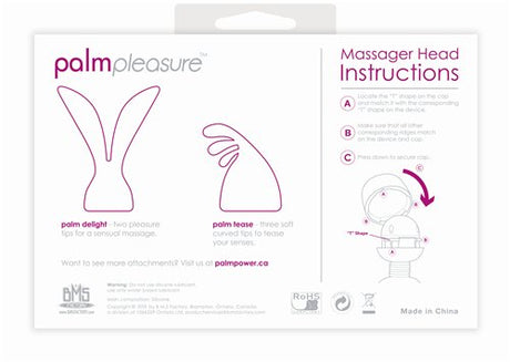 PalmPower PalmSensual Attachments 2-Piece Silicone Massager Heads Blue