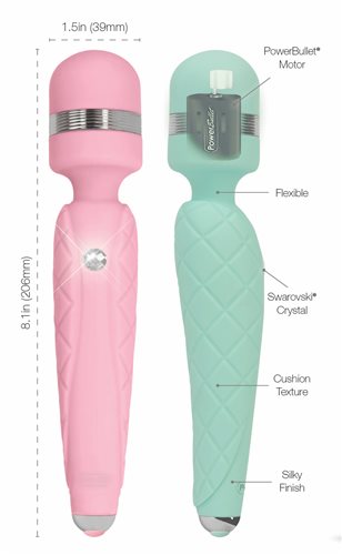 Pillow Talk Cheeky Wand Vibrator - Teal - Pink