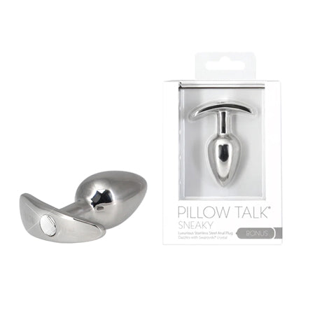 Pillow Talk Sneaky Stainless Steel Butt Plug With Swarovski Crystal