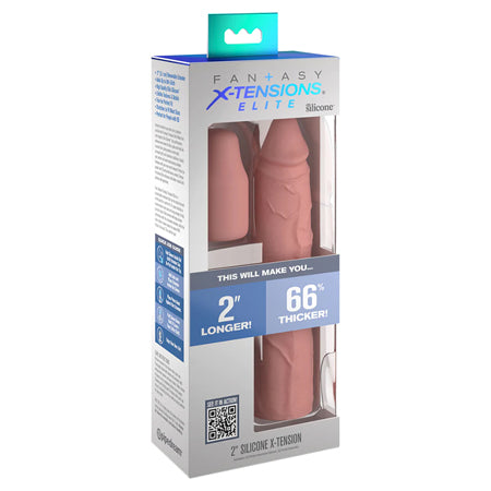 Fantasy X-tensions Elite 2 in. Silicone Penis Extension - Light - Tan