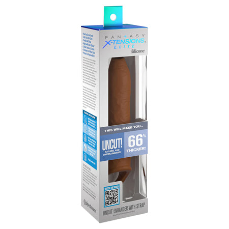 Fantasy X-tensions Elite 6.5 in. Uncut Silicone Penis Extender Tan