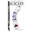 Icicles No. 18 Curved Glass Dildo Blue 7.5 inch