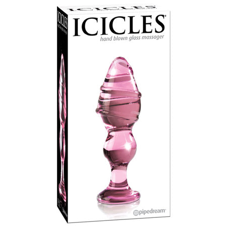 Icicles No. 27 Ribbed Tiered Anal Plug Pink