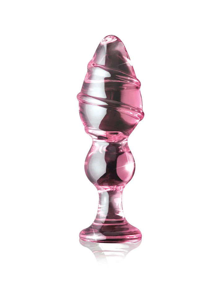 Icicles No. 27 Ribbed Tiered Anal Plug Pink