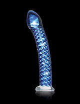 Icicles No. 29 Curved Glass Dildo Blue 7.25 inch