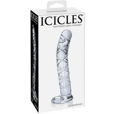 Icicles No 60 Glass G-Spot Ribbed Massager Dildo